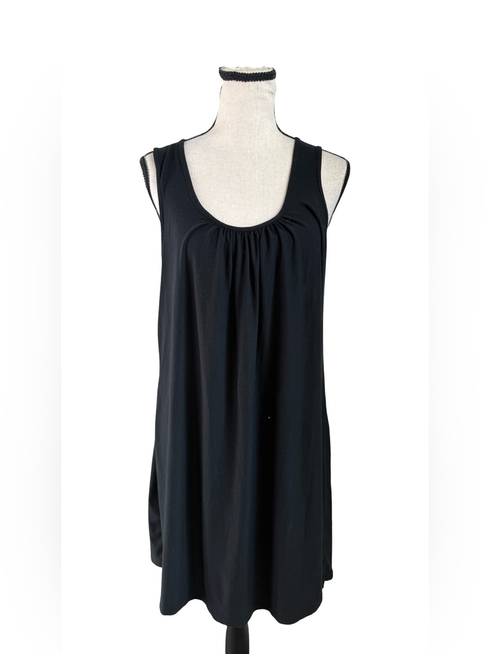 Cinema Etoile Black Nightgown Lace Back Embroidered Mesh Sleep Dress Medium